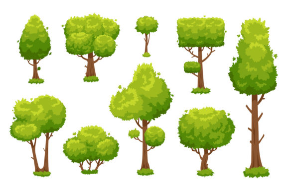 Cartoon Green Tree: A Versatile Asset for Designers and Creators