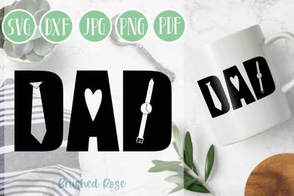 Dad SVG: Father’s Day Tie & Heart Design