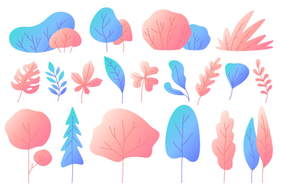Elevating Digital Botany: The Power of Minimal Flat Leaves with Gradients in Modern Design