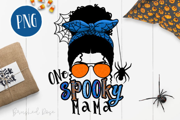 Elevating Halloween Merchandise with the Spooky Mama Messy Bun Sublimation PNG