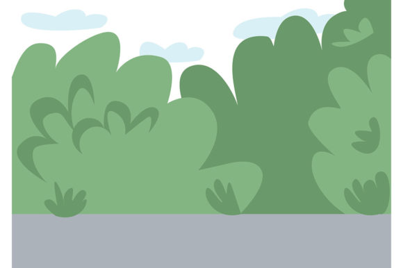 Empty Public Park Flat Color Vector
