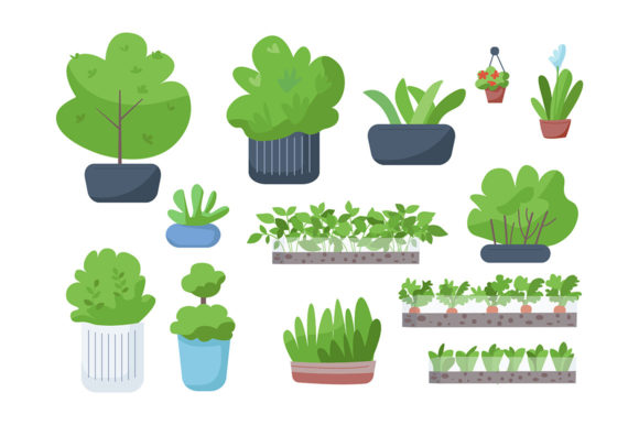 Home and Street Greenery Flat Color Guide