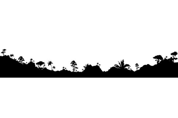 Jungle Black Silhouette Vector Art