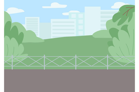 Sidewalk in Park Flat Color Vector: A Versatile Asset for Urban Design Projects